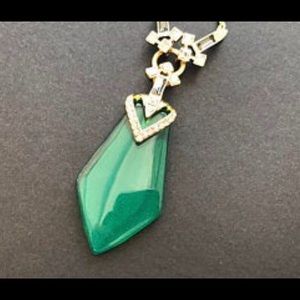 Alexis Bittar Rhinestone Lucite Necklace Gold Tone